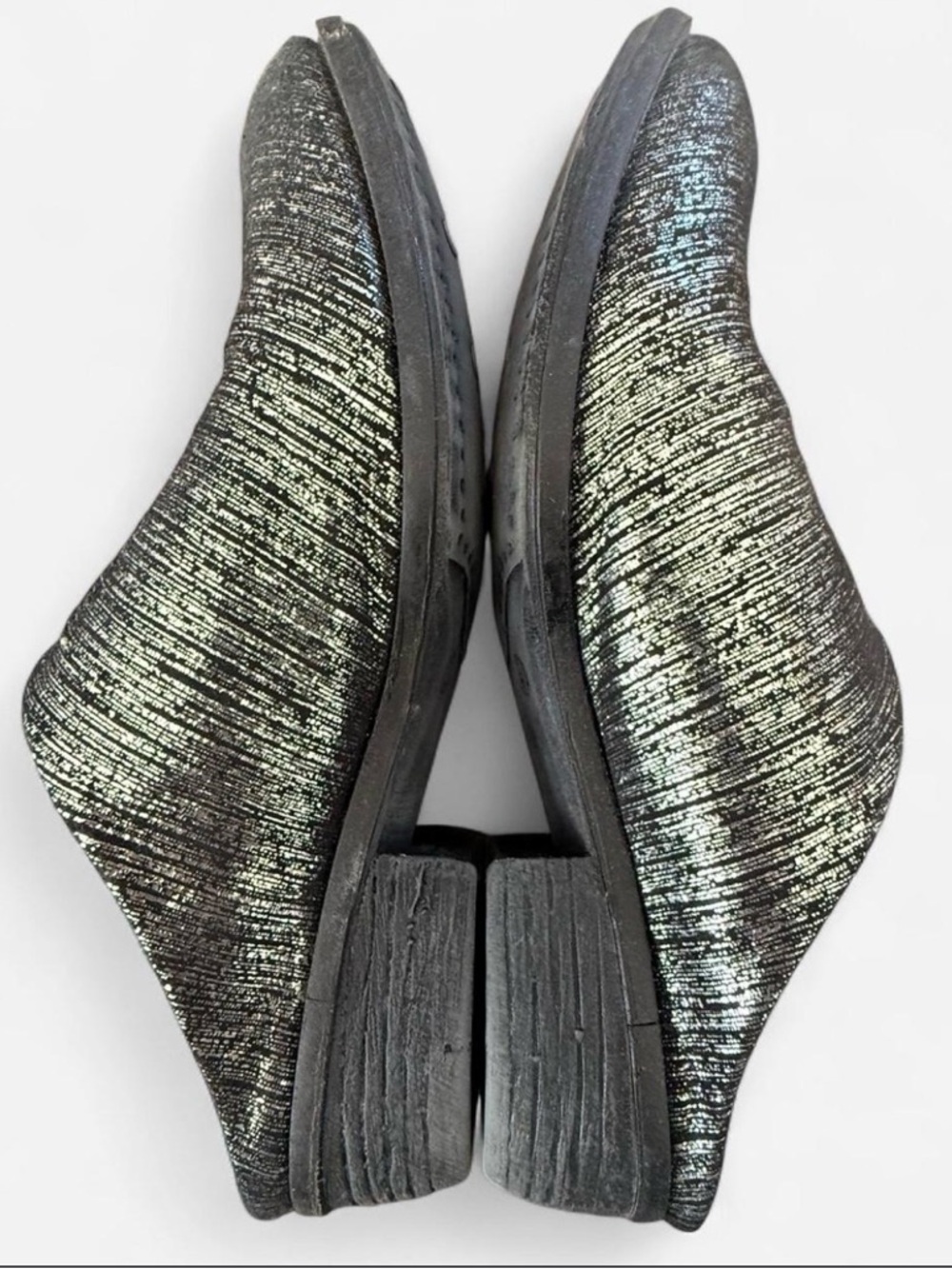 Metallic Black Slip-On Shoes size 40